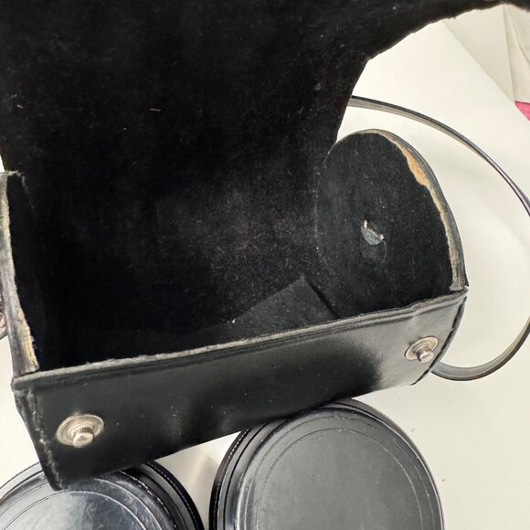 Vintage Yashikor Aux Telephoto & Wide Lens Set Vivitar 55mm Lens Leather Case - Picture 8 of 16